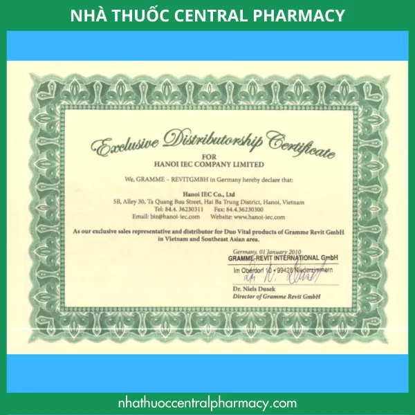 Giấy chứng nhận thuốc khớp DuoVital